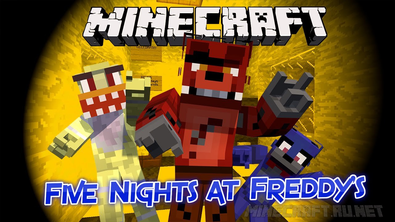 FNAF! Five Nights At Freddy's Minecraft Map & Texture Pack! 