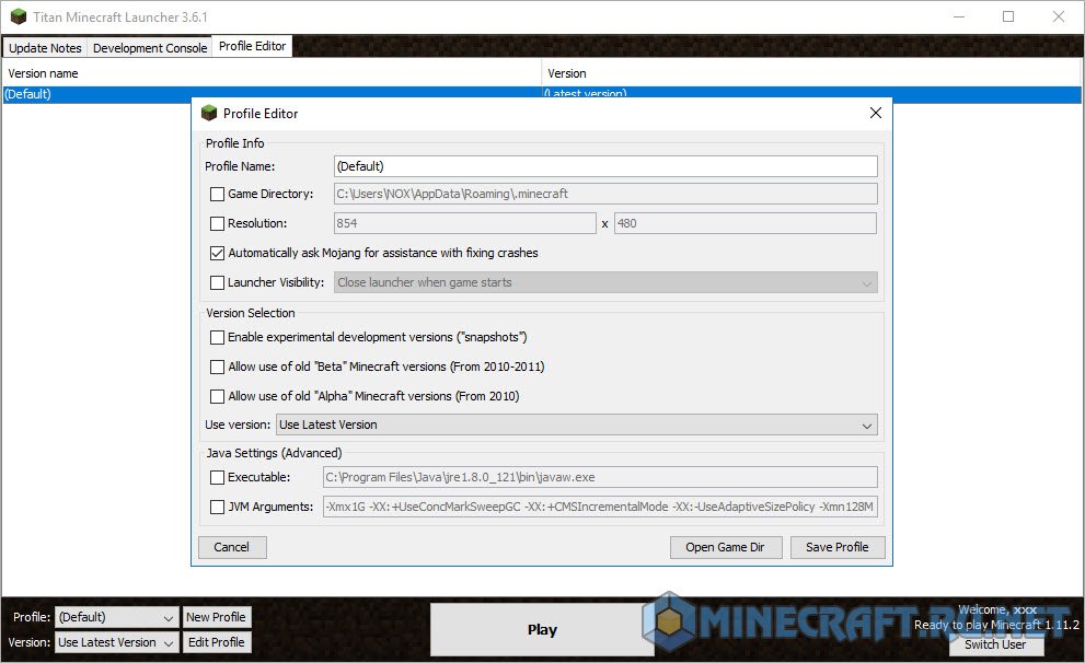 how to update titan minecraft launcher to 1.13